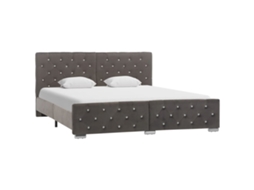 Vidaxl Estrutura De Cama 160x200 Cm Veludo Cinzento