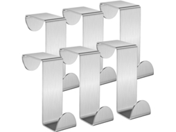 Conjunto de 6 Cabides Porta em Aço Inoxidável, Cabides para Casacos BRILVIBERA