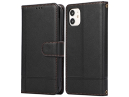Capa Queda Pega Para Iphone 11 Pele Sintética Preto