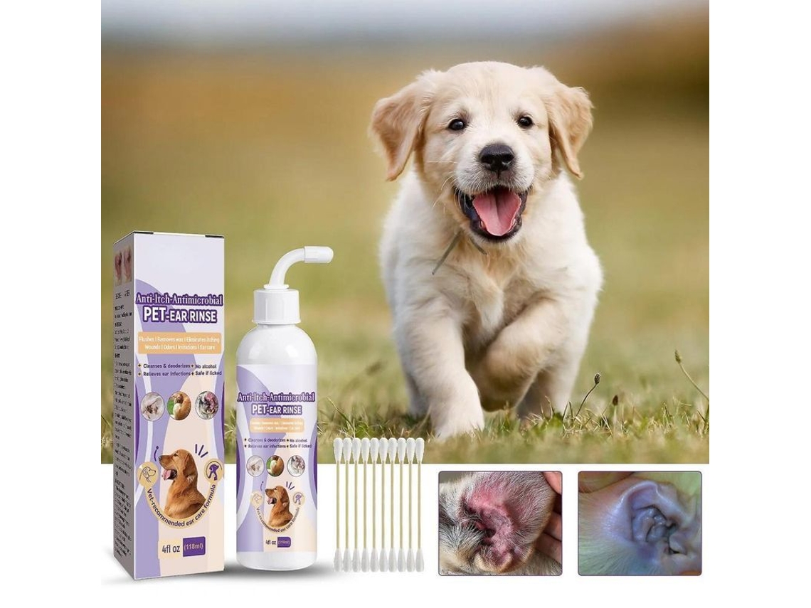 Rebe-Ear Cleaner para Cães e Gatos, Tratamento de Infecções, Elimina Odores e Reduz Sacudidas de Cabeça (1 unidade)