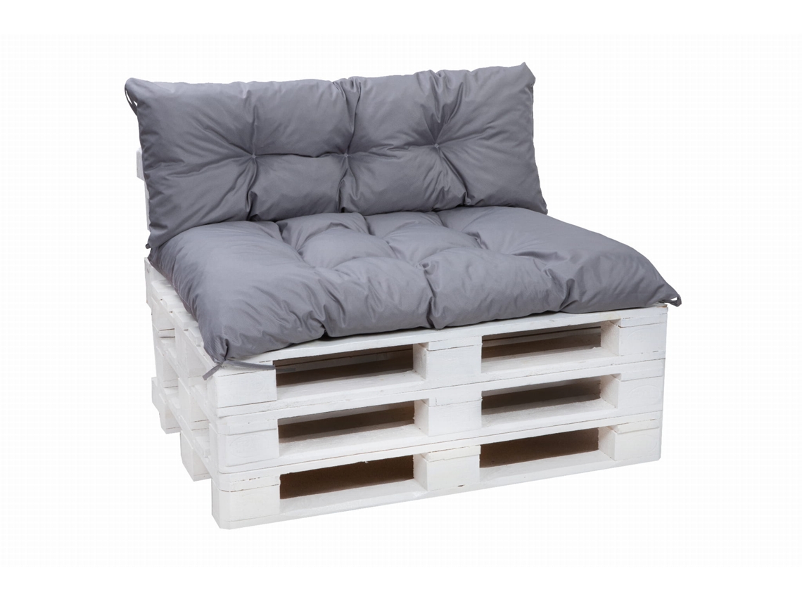 Conjunto De Almofadas Palete 120X80 Assento E Encosto 120X40Cm Cinza Almofadas Para Sofás Paletes / Almofadas Para Exterior SETGARDEN