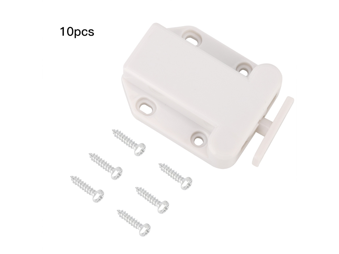 Laxiscreed Dispositivo De Retorno Branco Para Porta De Armário De Besouro - Pacote Com 10