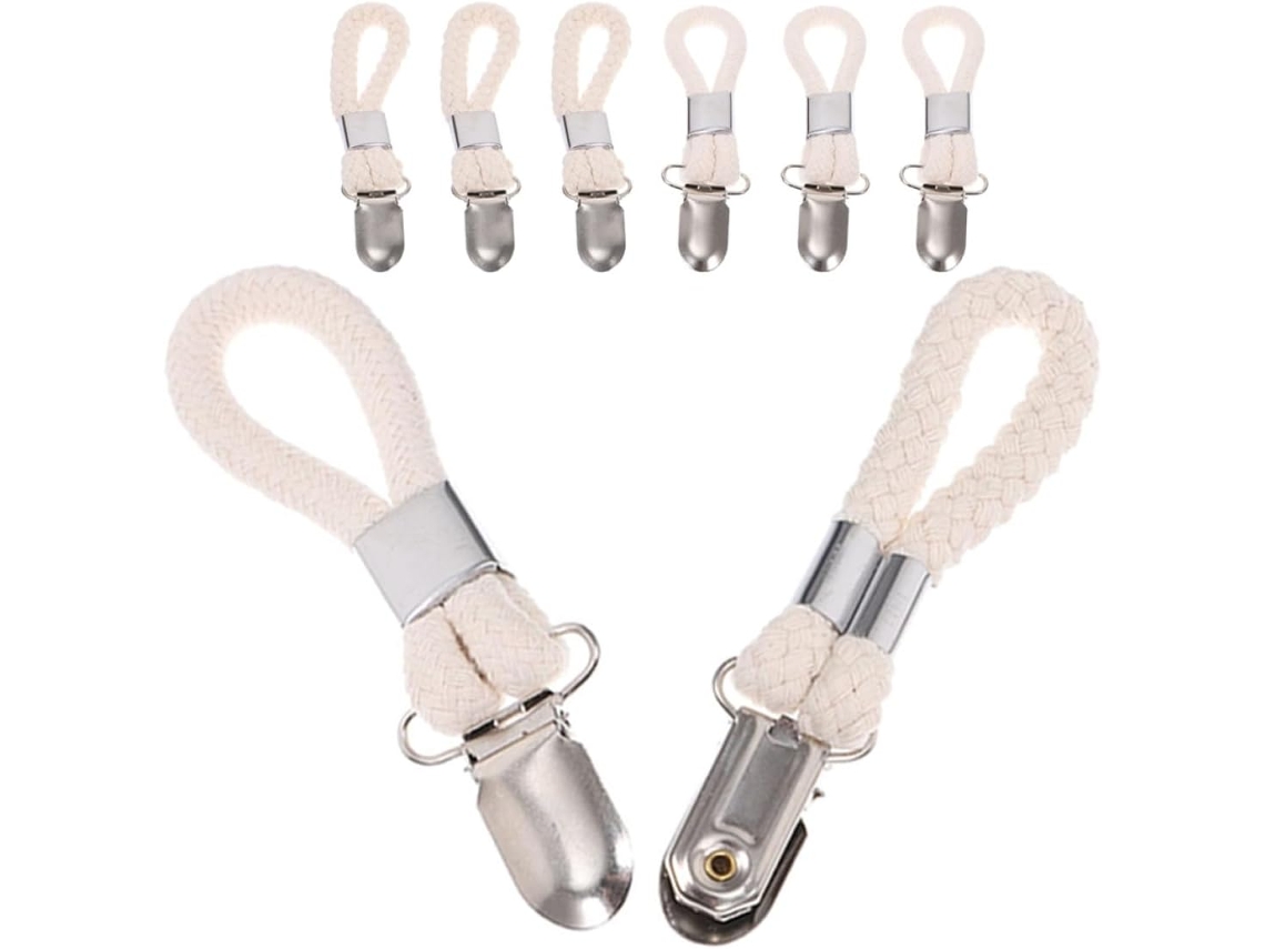 Conjunto De 8 Grampos Metálicos De Segurança, Em Folha De Flandres, Com Gancho Para Parede.