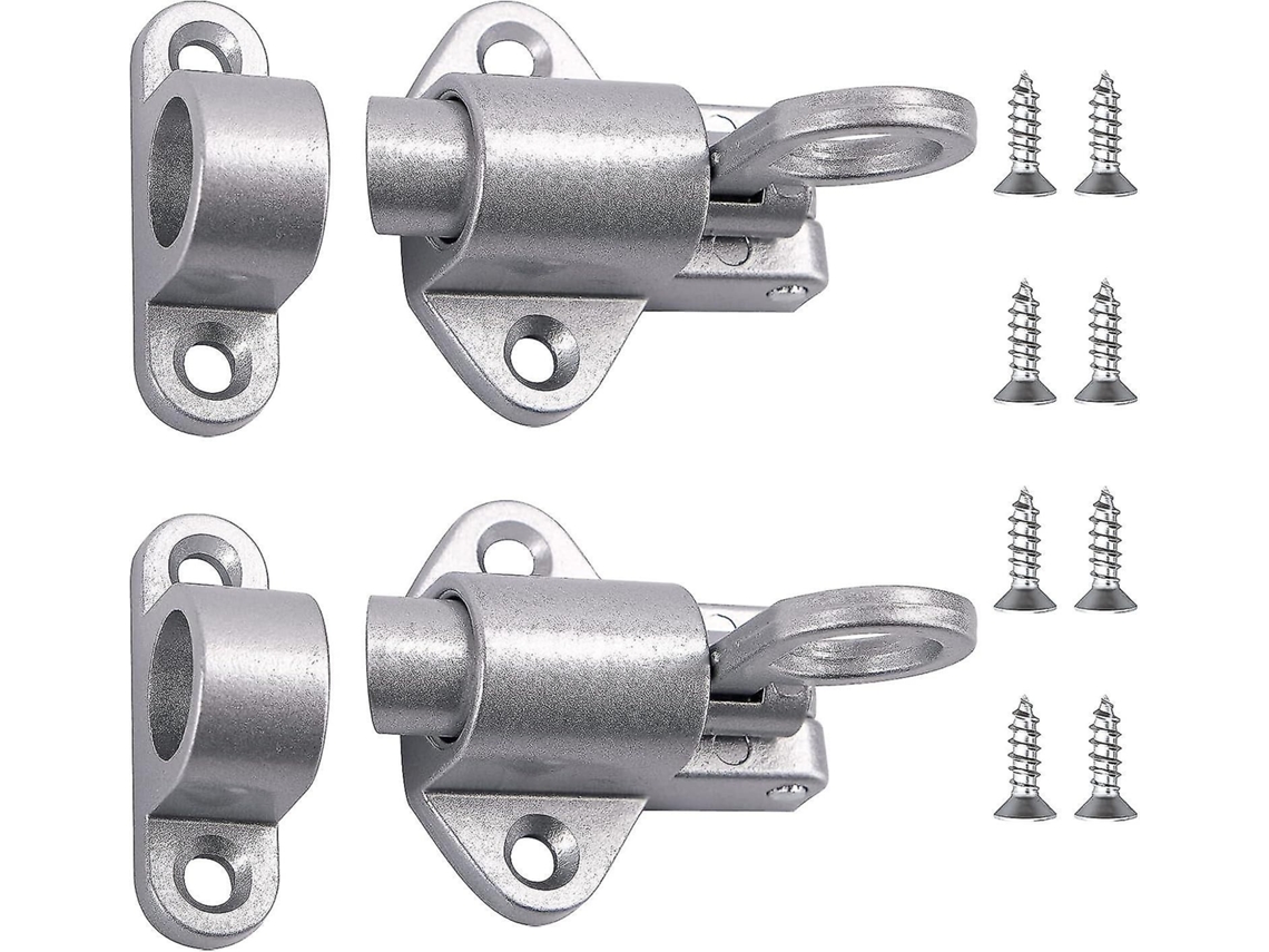 Fecho De Porta Com Mola, 2 Peças Automáticas Com Parafusos, Para Quarto E Cozinha (cinza)