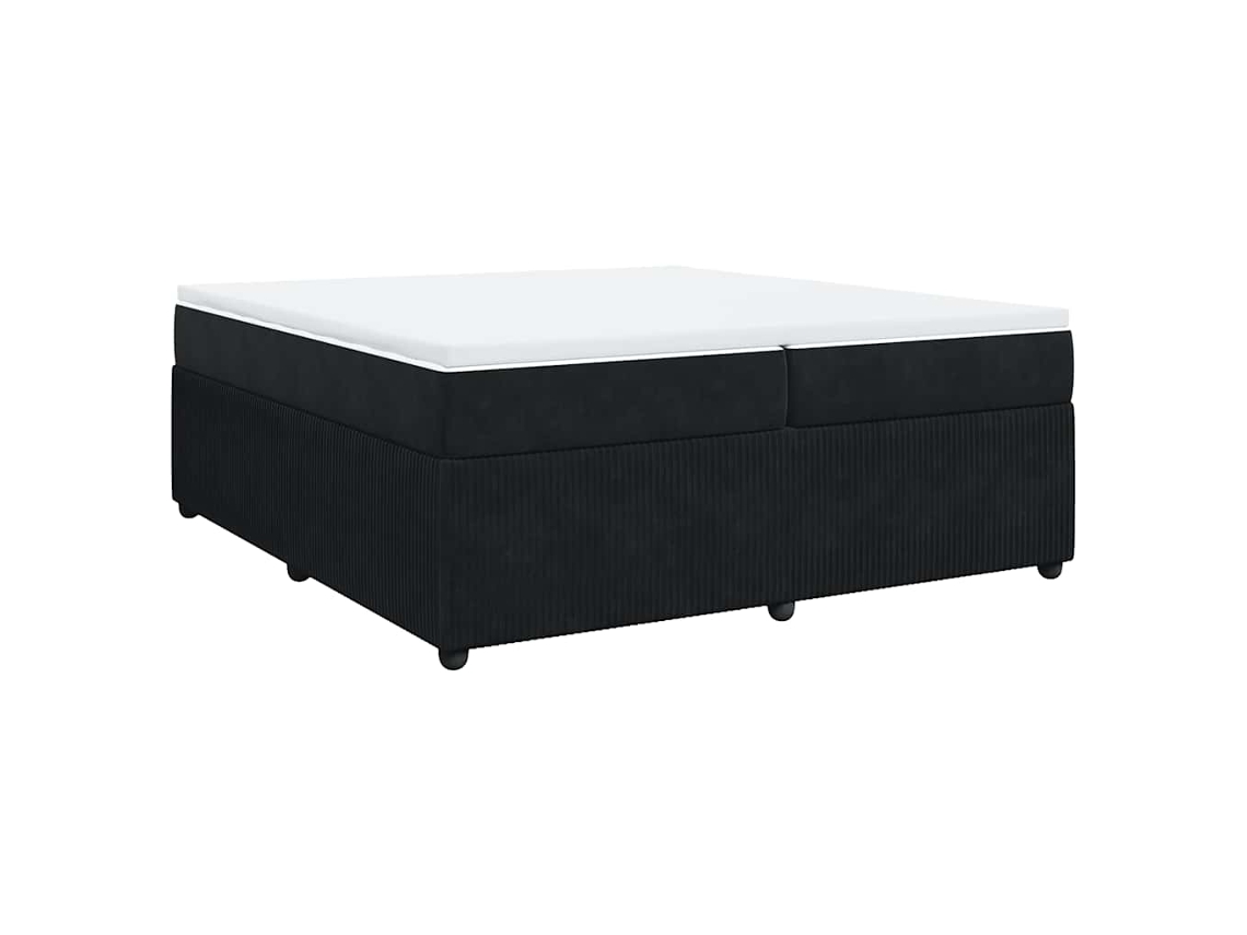 Cama Box Spring Vidaxl Preto Veludo (200 X 200 X 46 Cm)