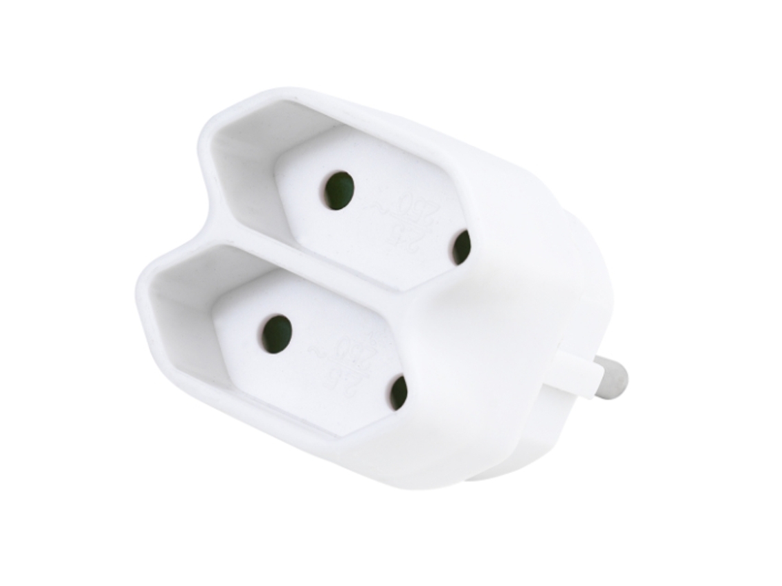 Adaptador VIVANCO 2 EU Sem Interruptor M-3F (Outlet Caixa Aberta - Branco)