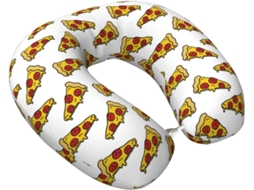 Travesseiro de Viagem em Espuma Viscoelástica em Formato de Pizza