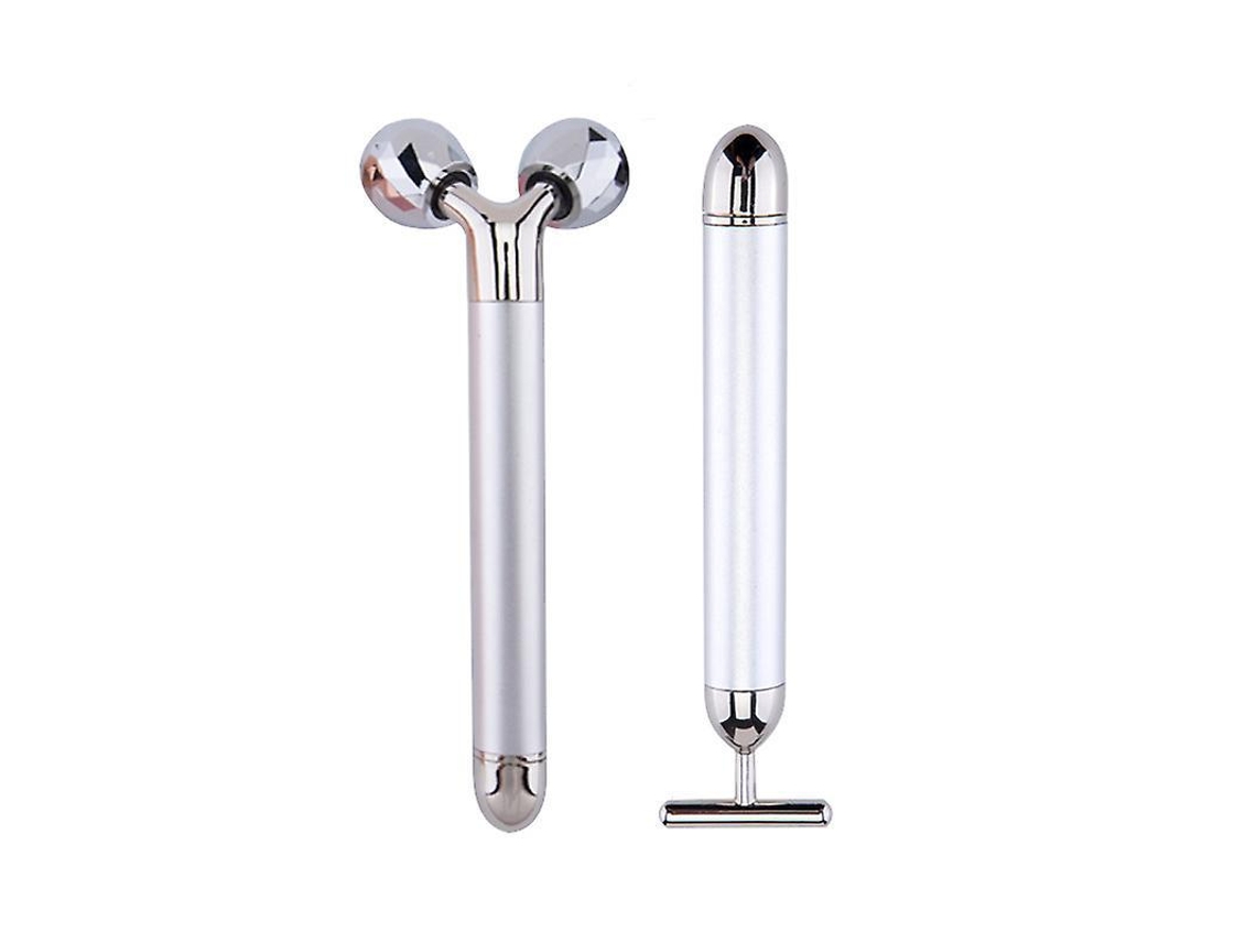 Conjunto De Massageador Facial Elétrico Com Rolo De Ouro 24k, Rolo 3d E Rolo Em Formato De T, Para Braços, Olhos E Nariz Produto Para Aquaforge