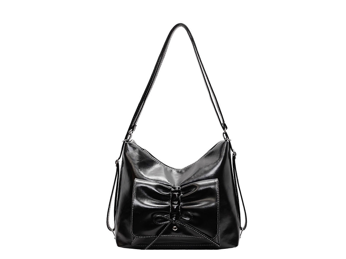 Bolsa De Ombro Em Couro Pu, Bolsa De Luxo Para Mulheres, Mochila Elegante, Tendência Da Moda Coreana, Bolsa Transversal Preta.