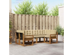 Vidaxl Conjunto De Sofás Para Exterior 6 Pcs Natural E Bege