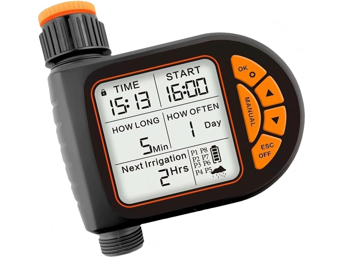 Temporizador Inteligente Para Jardim Com Sensor De Chuva E Visor Lcd