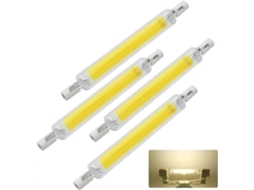 Lâmpada LED Rebe R7s 118mm 10w 220v Não Dimerizável Luz Branca Natural 4 Unidades Refletor Duplo