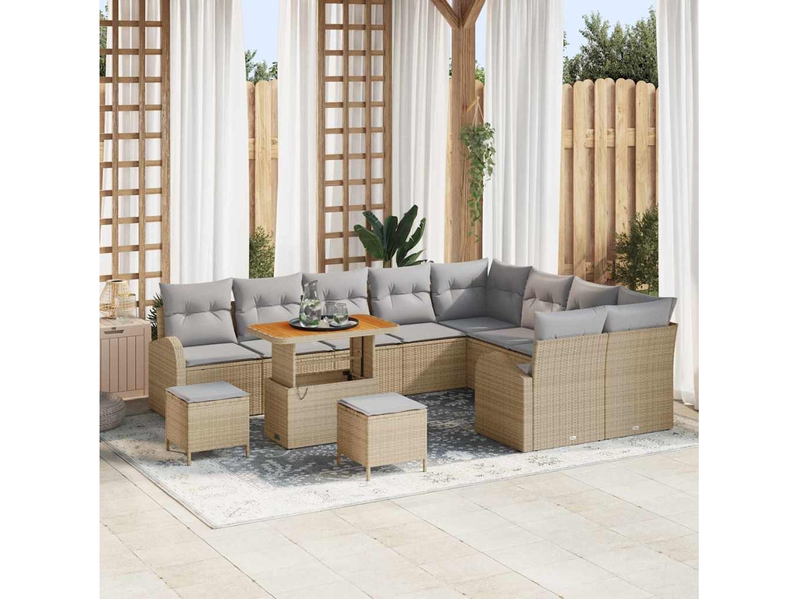 Vidaxl Conjunto De Sofá De Jardim 12 Unid. 11-número De Lugares