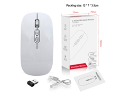 Mouse sem fio recarregável e silencioso de 2,4 GHz com botão de retorno para mesa AQUAFORGE