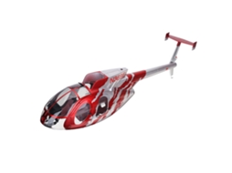 Conjunto de Peças Sobressalentes para Helicóptero Rc Eachine E220s Md500: Tampa do Nariz Vermelha / Conjunto da Asa da Cauda / Canopy MDUG
