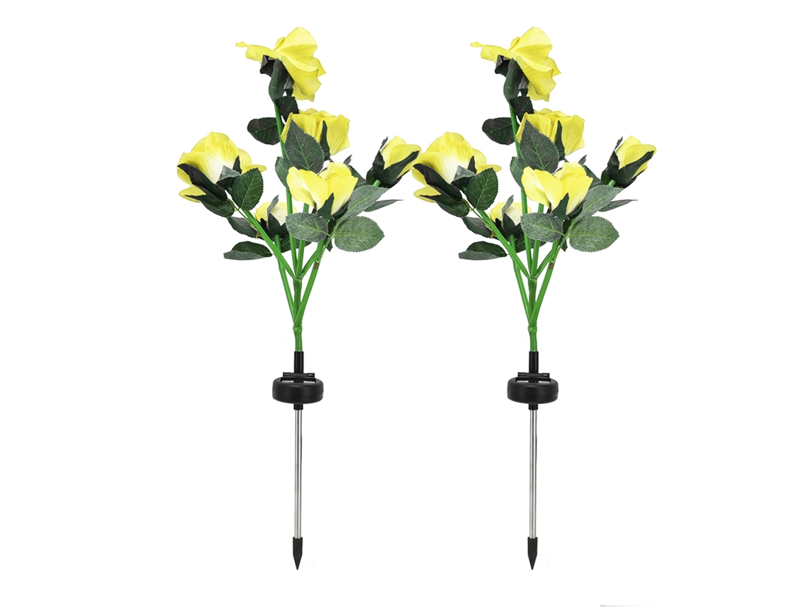 Luzes Solares Em Forma De Rosa Da Laxiscreed Para Decoração De Jardim, Quintal E Gramado, Led Impermeável