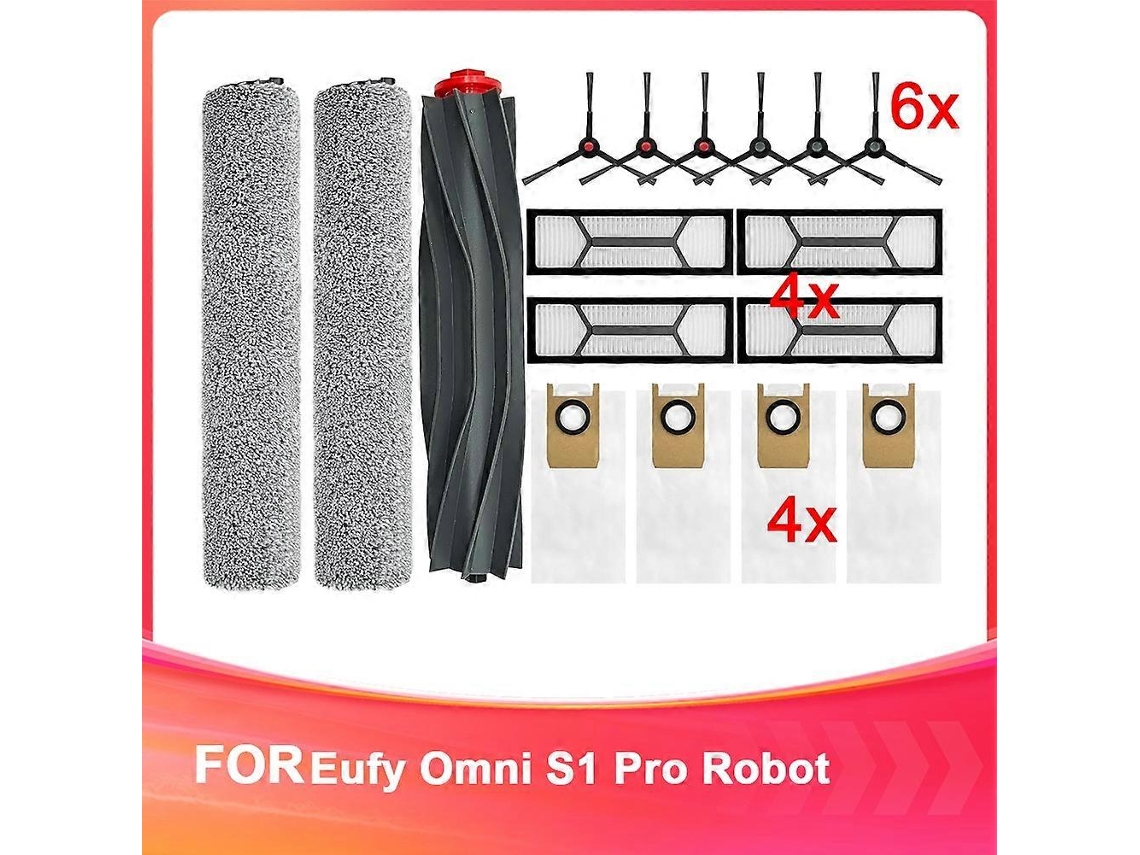 Acessórios De Reposição Para Aspirador De Pó S1 Pro: Escova Principal X1, Escova Lateral X6, Filtro Lavável X4, Saco Para Pó X4, Rolo De Esfregão X3
