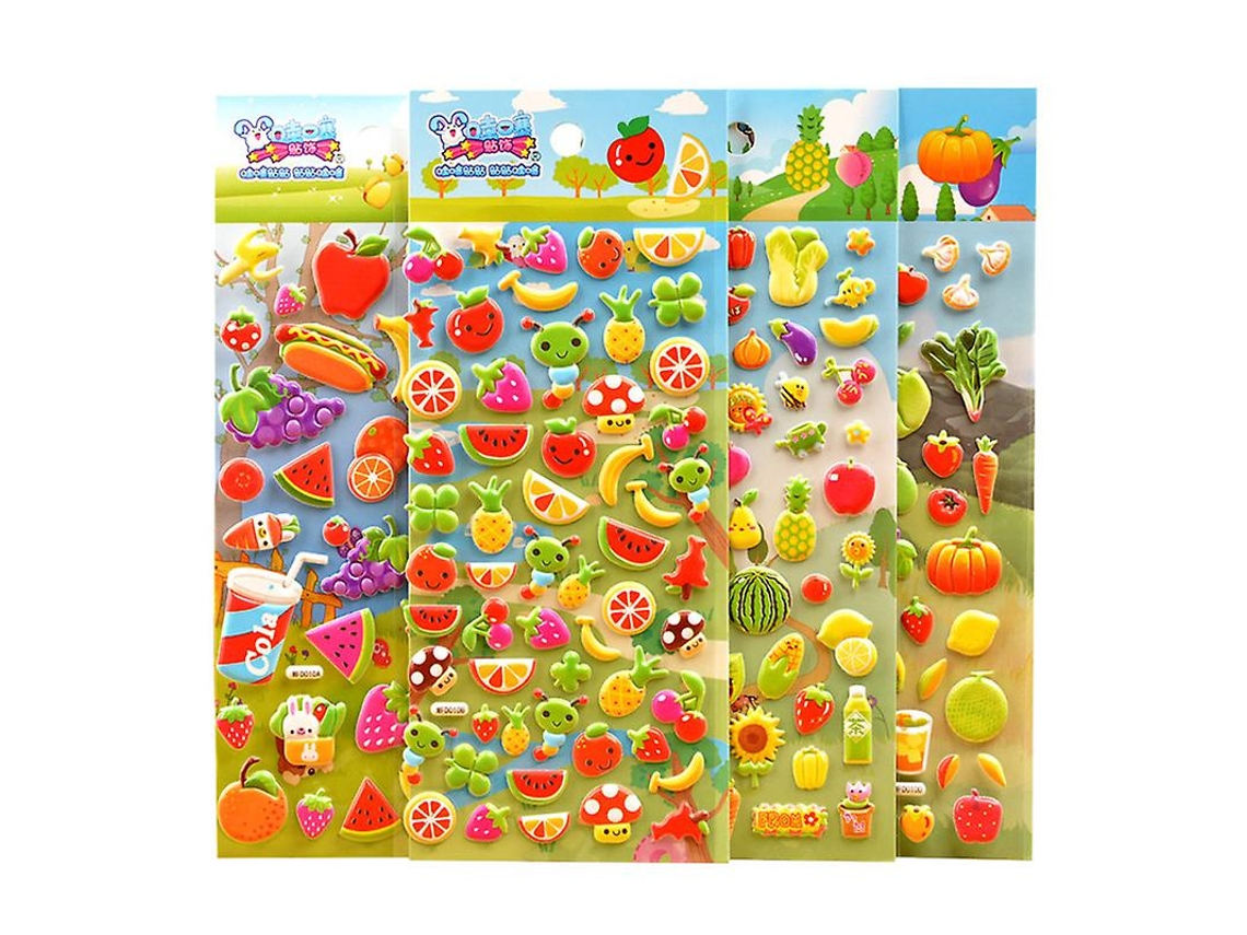 Adesivo de Frutas e Vegetais com 4 Folhas ALLINLESS