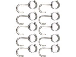 Conjunto De 10 Ganchos Tubulares De Aço Inoxidável, Resistentes À Corrosão E Ferrugem.