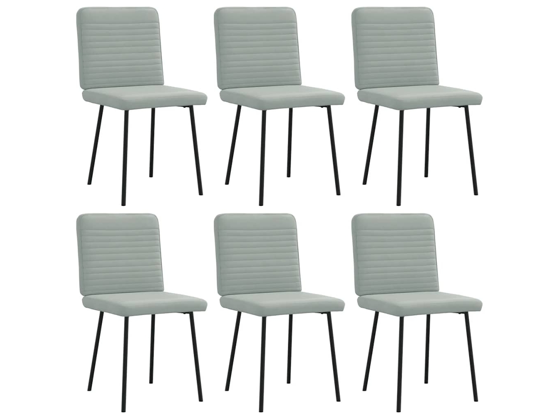 Vidaxl Cadeiras De Jantar 6 Pcs Veludo Cinzento-claro