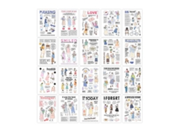 20 Folhas Adesivos de Figuras Românticos Fofos Autoadesivos DIY para Scrapbook Álbum de Fotos Type1