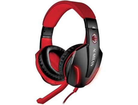 Auriculares Alámbrico Diadema Rojo TECHMADE Preto