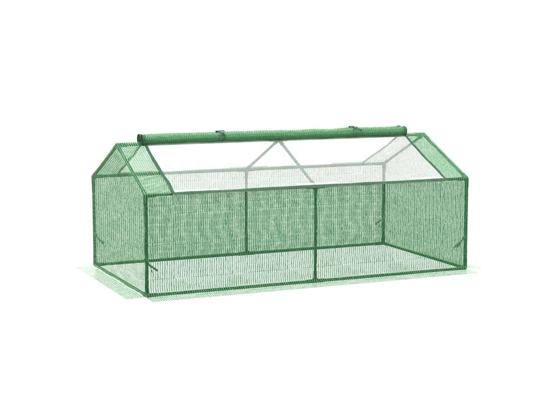 Estufa de Alumínio com janela para tomate 180x90x70cm verde | S/MARCA