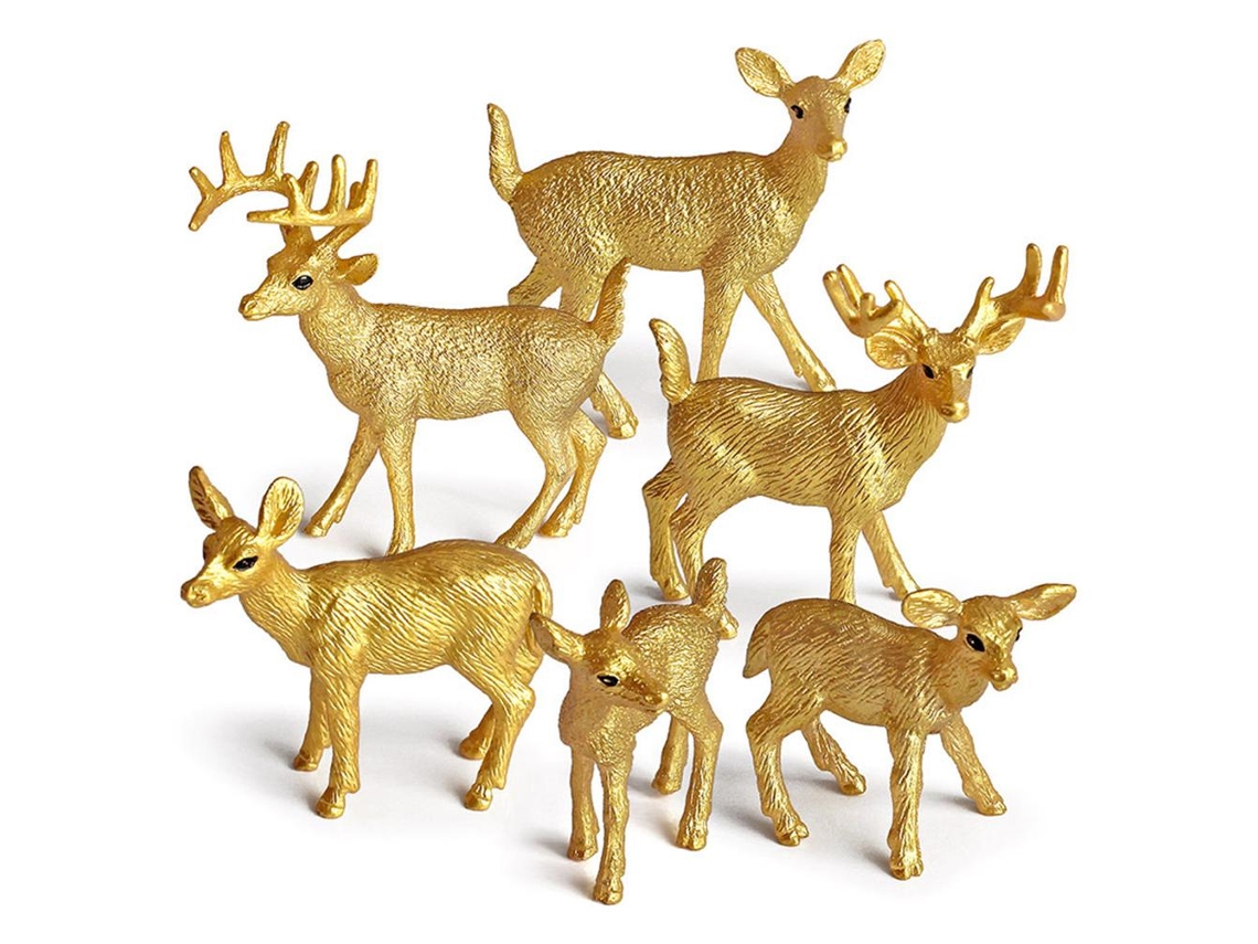 6pcs Enfeites De Modelo De Alce De Natal Simulado Laváveis Para Decoração