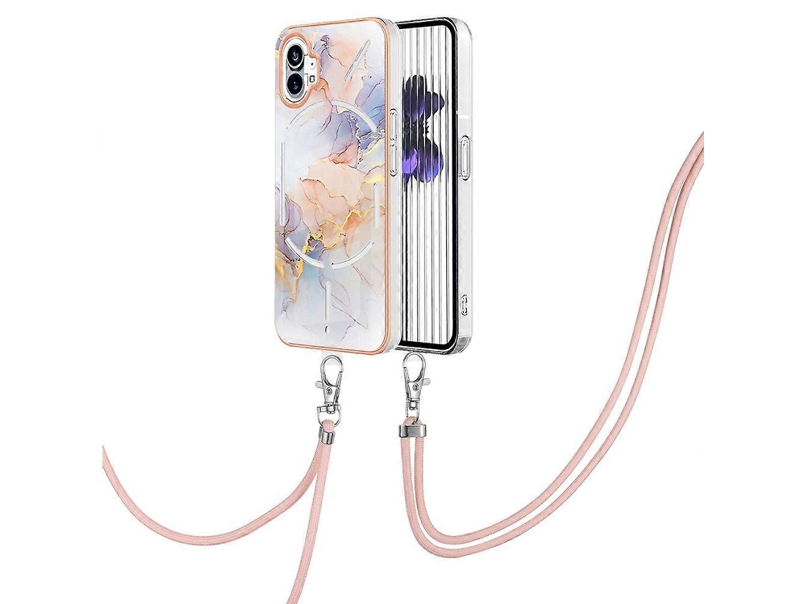 Capa Para Celular For Nothing Phone 1 Em Tpu Com Revestimento Eletroplástico Imd E Cordão.