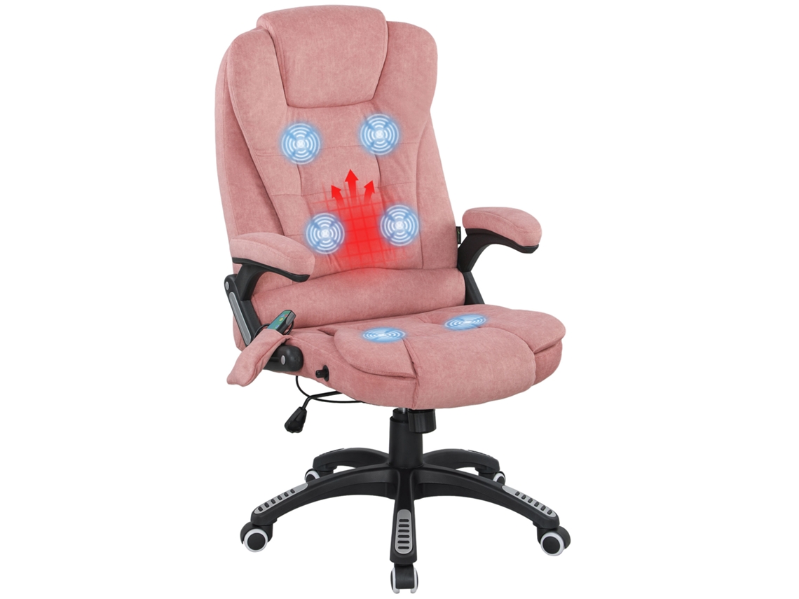 Cadeira de Escritório com 6 pontos de massagem e aquecimento ZENCORE SERVICES, rosa, 65x71x110 120cm