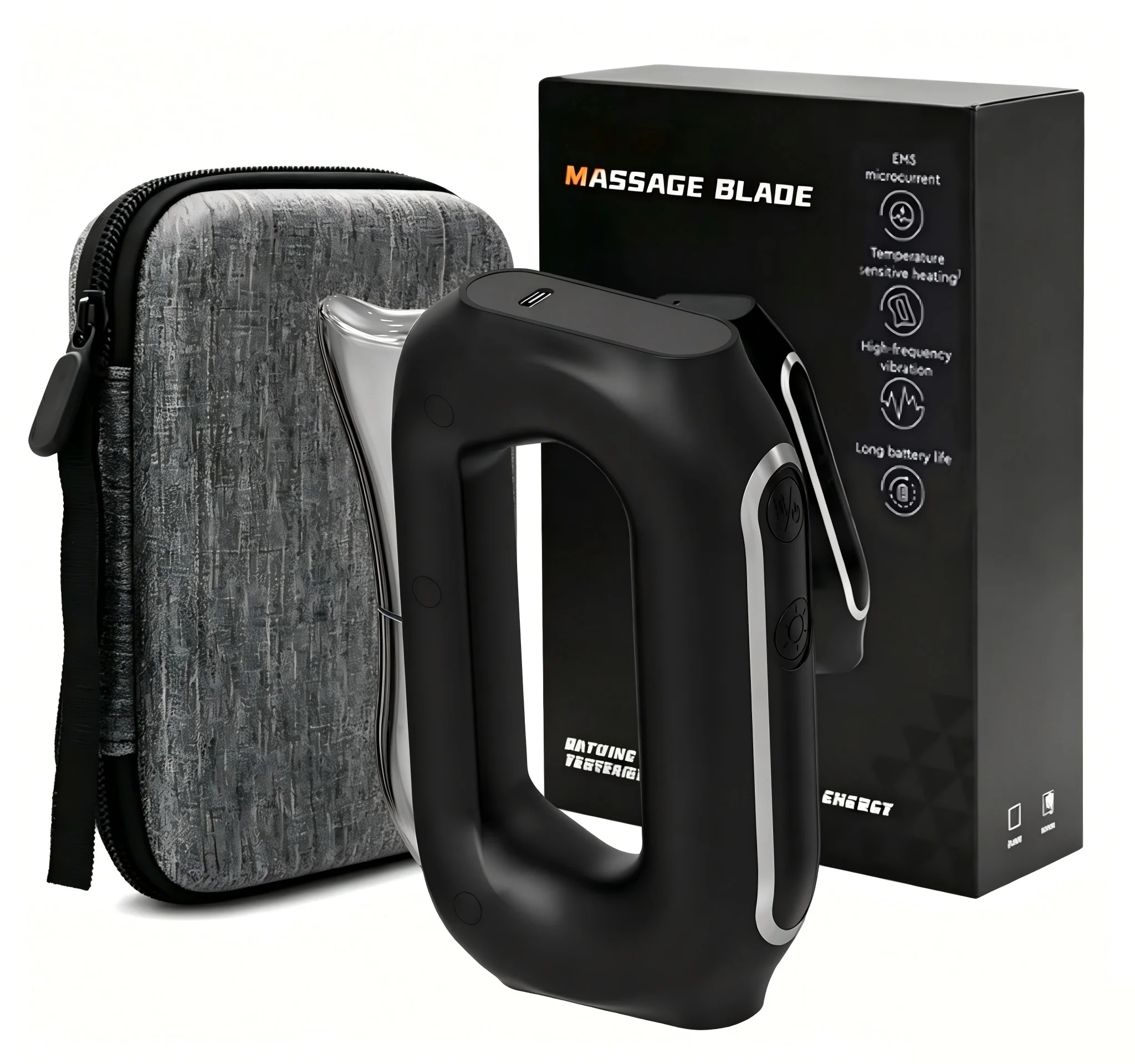 (preto) Massageador Elétrico Vibratório Com Fascia Para Relaxamento Muscular