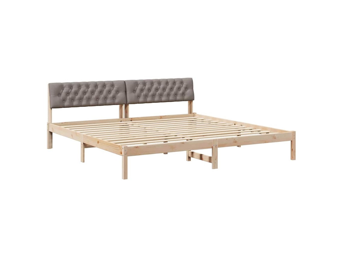 Estrutura da Cama com Cabeceira Marrom e Taupe 200x200 cm MAISON EXCLUSIVE