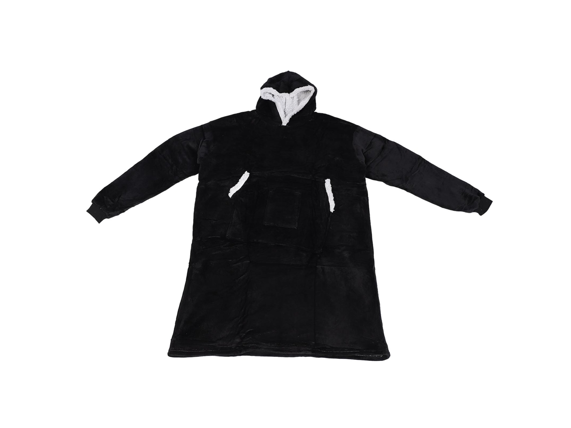 Blusa Manta Oversized com Capuz Pelúcia Quente 160cm para Inverno Camping