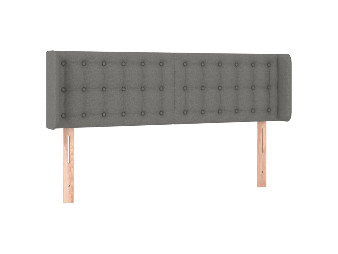 Cabeceira de Cama com Abas Tecido Cinzento Escuro MAISON EXCLUSIVE (147x16x78 cm)