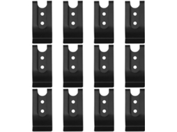 Clipe De Cinto Metálico Packove Com Furo Duplo, Material De Ferro, 12 Peças, Bordas Arredondadas, Acabamento Preto,