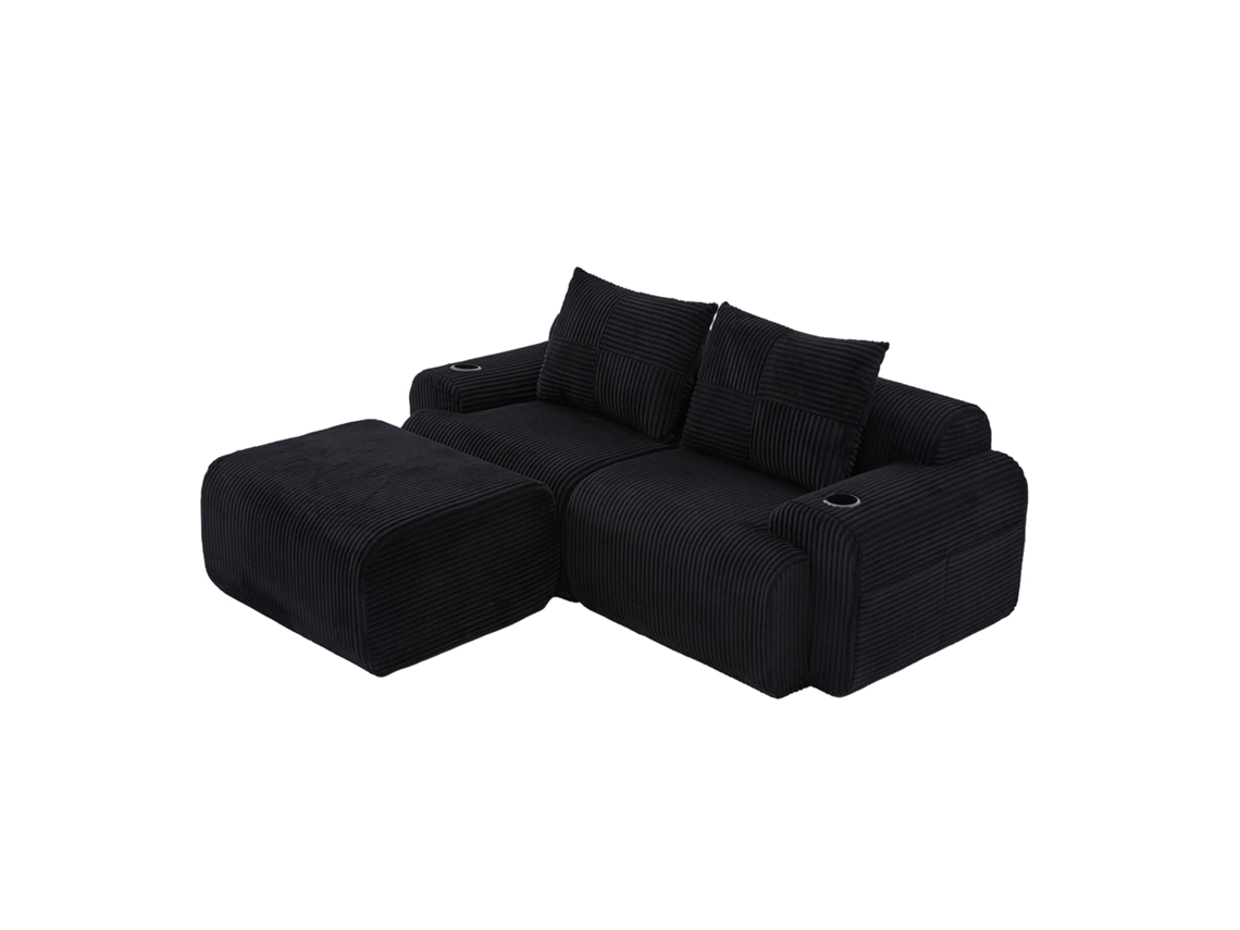 Sofá modular em chenille com espuma 30d ORBITRA COMMERCE