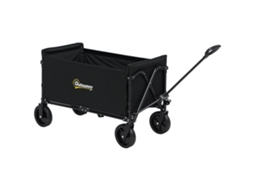 Carrinho de Jardim 120l Dobrável com Painel Abrível em Aço e Poliéster 90x48x62cm preto BTFORUS