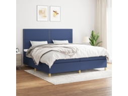 Vidaxl Cama Com Molas/colchão 200x200 Cm Tecido Azul