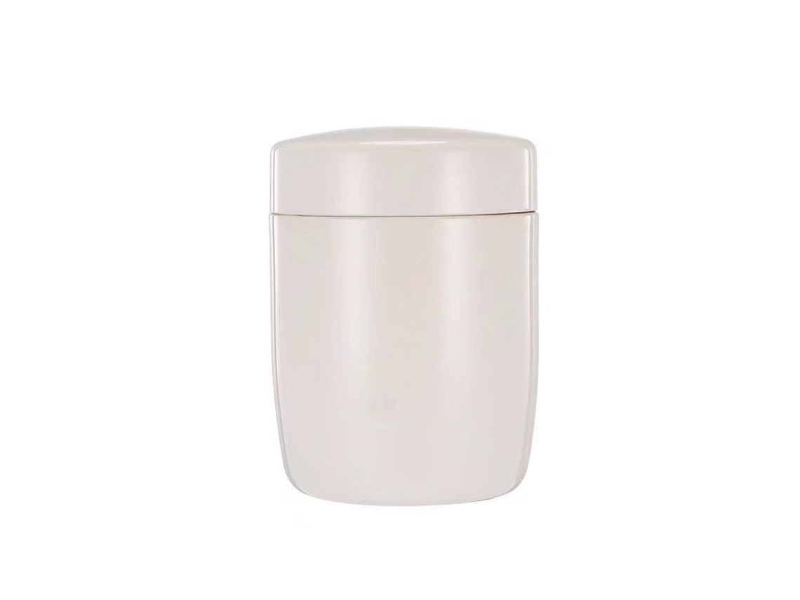 Olla De Guiso Mini De Acero Inoxidable 304 Para Oficina Taza De Desayuno Vaso Térmico Aislado Exterior Blanco 260ml