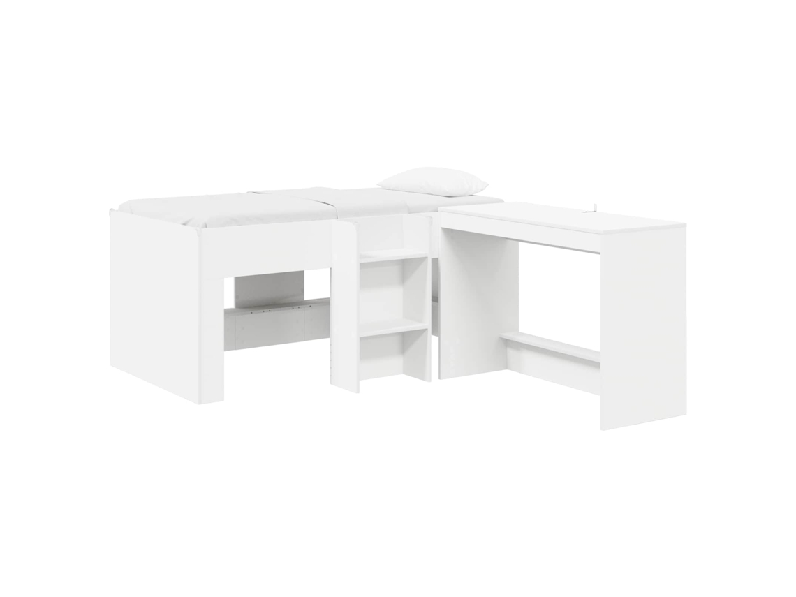 Cama Alta para Crianças com Mesa Branco 80 X 160 Cm MAISON EXCLUSIVE