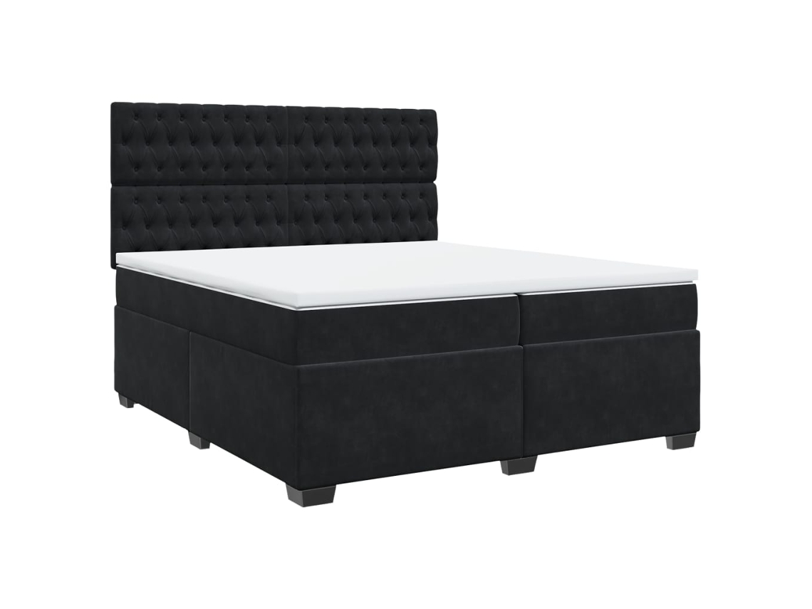 Cama com Molas/colchão 200x200 Cm Veludo Preto MAISON EXCLUSIVE