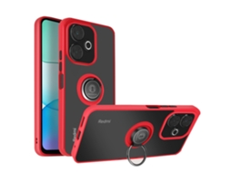 Capa Anel Bimaterial Para Xiaomi Redmi 13 Vermelho