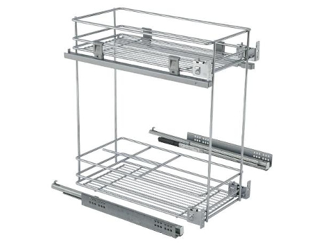 Botellero+cesta partner m450 cromo c/gui guia muss hettich e.parcial, fij.lateral.
