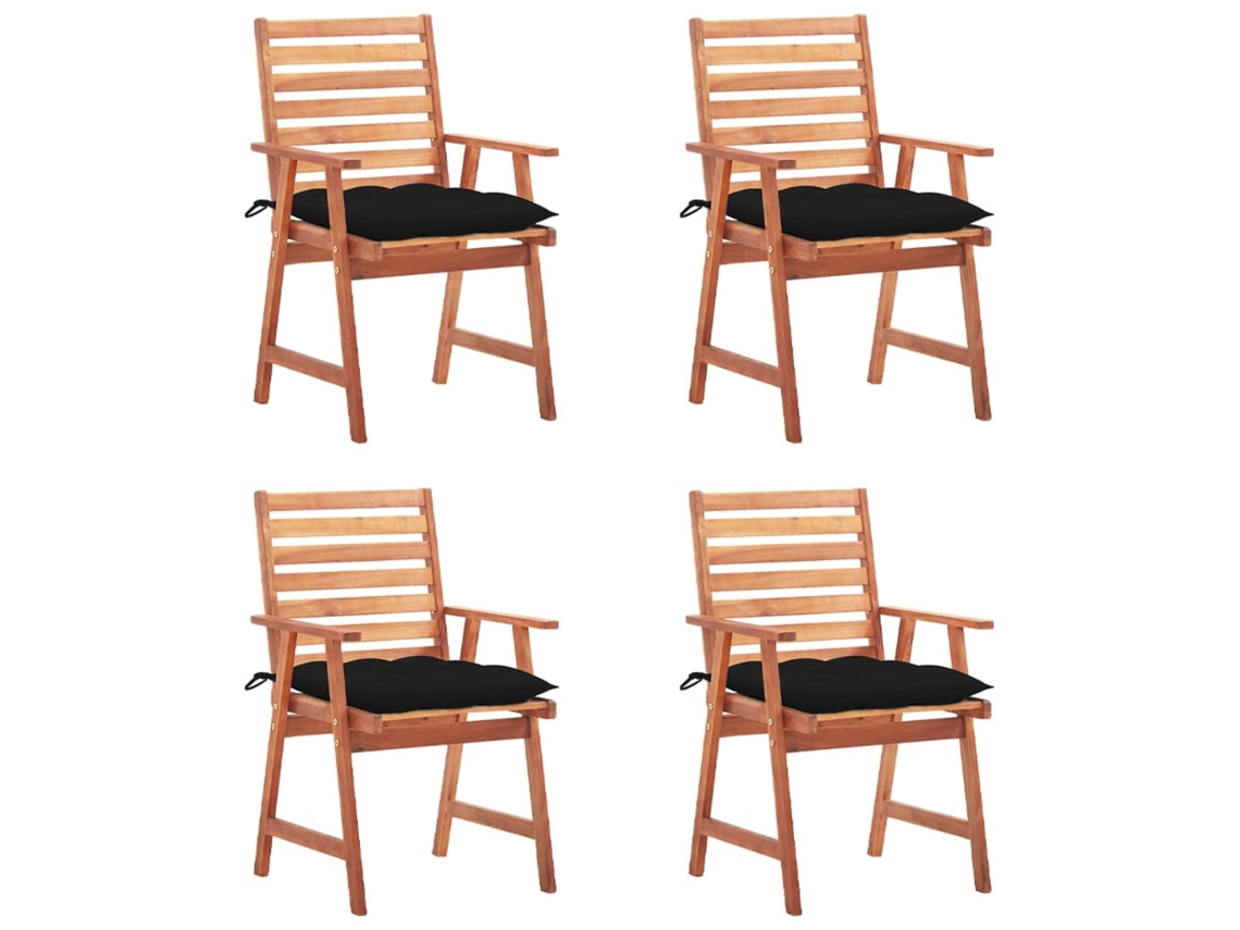 Outdoor Chair, Outdoor Chairs Vidaxl Preto Madeira De Acácia (n/a)