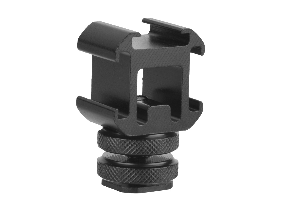 Adaptador De Suporte Extensível Com Base De Sapata Tripla Para Microfones E Acessórios De Gravação