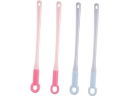Conjunto Packove Com 4 Escovas De Silicone E Plástico Para Os Pés Cabos Longos, Escova Multifuncional Para Limpeza Dos