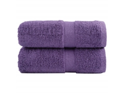 Vidaxl Toalhas De Rosto Premium Solund 2 Peças Roxo 30x30 Cm 600 G/m²