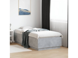 Vidaxl Estrutura De Cama 90x190 Cm Derivados De Madeira Cinza Cimento