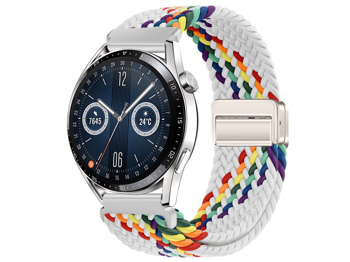 Pulseira de nylon elástica e respirável com fecho magnético para Huawei GT6 GT5 e Samsung Watch7.