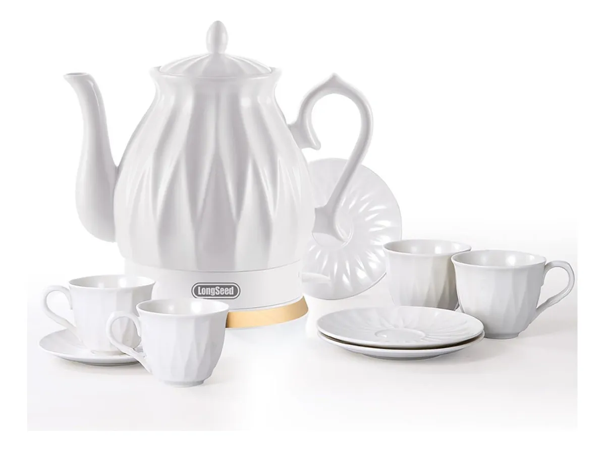Conjunto De Chaleira Elétrica De Cerâmica Longseed Com Infusorvayotoy